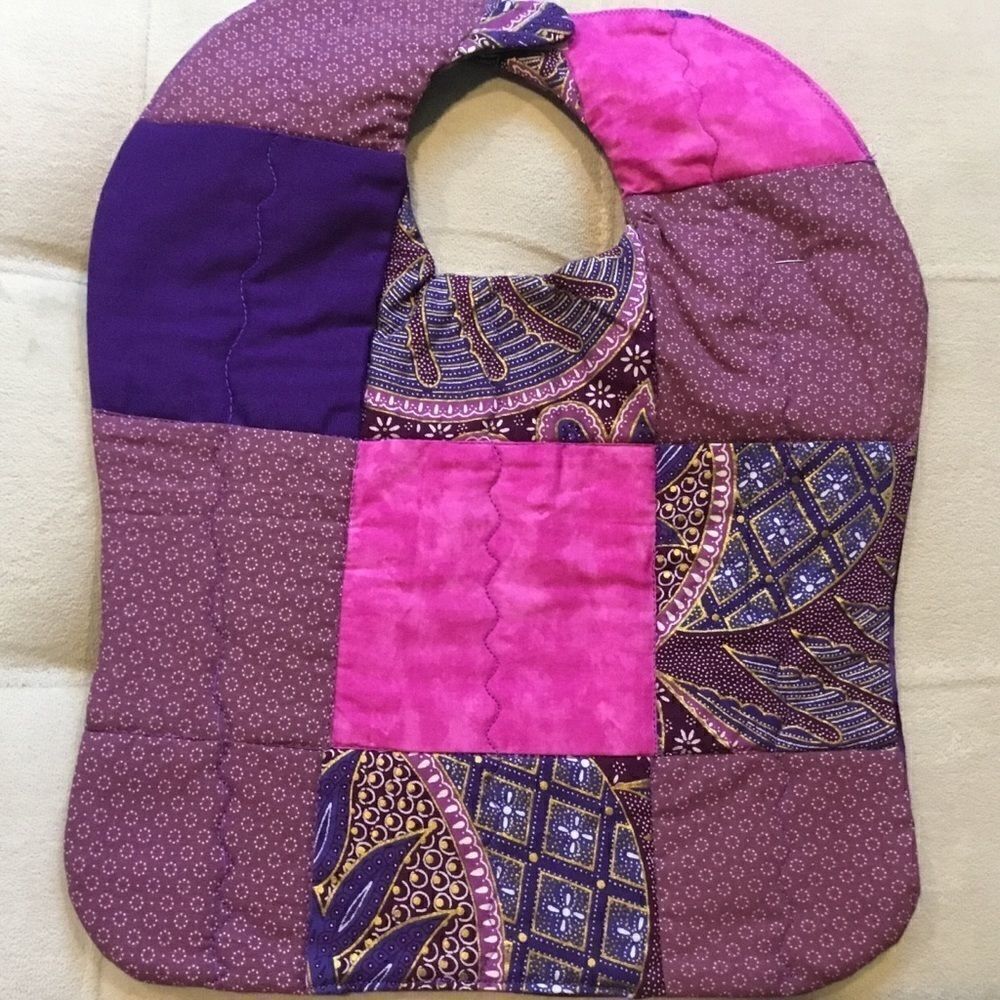 NWT. 3/$25 or $12 ea. Hand Crafted Reversible Quilted Baby Bib.